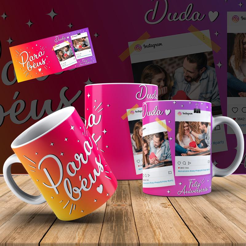 Caneca Parabéns: Personalizada Com Fotos (2)