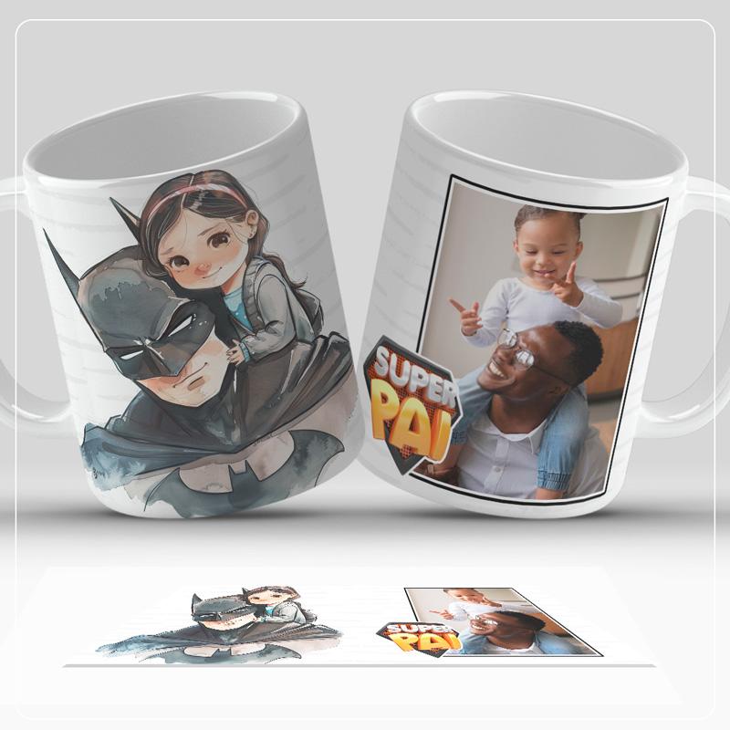 Caneca Personalizada Dia dos Pais: Super Pai Com Foto M4